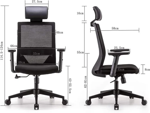 Vista 2 de Executive Office Chair, Ergonomic Office Chair Desk Chair High Back Computer Chair with Lumbar Support Flip up Armrest Rolling Swivel Adjustable