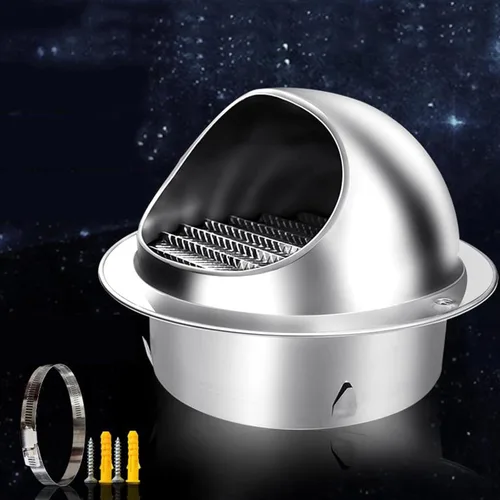 Stainless Steel Chimney Cowl Cap,Round Wall Vent Outlet Cover,Range Hood Exhaust Pipe Air Outlet,Exterior Wall Windshield Rainproof Ventilating