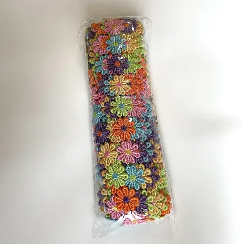 Vista 6 de Cinta de girasol de 15 yardas, adornos de encaje para decoración de flores, cinta de bricolaje, bordado de encaje, manualidades para vestidos