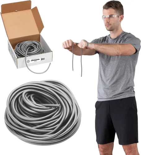 Vista 13 de THERABAND Latex Resistance Tubing, Red, Medium Level 2, 100 ft Roll, Professional Grade Resistance Band for Exercise, Upper and Lower Body Workouts