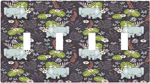 Vista 50 de Placa de interruptor de luz de elefante indio de 1 banda, placa de pared basculante individual, placa decorativa eléctrica GFCI para decoración