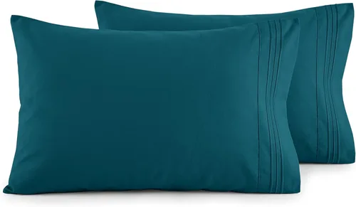 Vista 17 de Elegant Comfort Juego de fundas de almohada ultrasuaves de lujo de 2 piezas - Microfibra premium de calidad hotelera 1500, doble cepillado