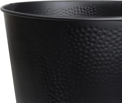 Vista 4 de Papelera para dormitorio, baño, bote de basura 6 litros, negro, acero inoxidable