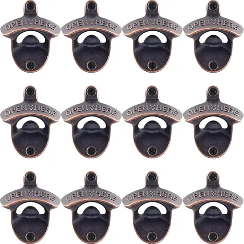 Vista 42 de Abrebotellas montado en la pared, bronce antiguo, abrebotellas de cerveza retro, montaje para poste, barbacoa, KTV, cocina