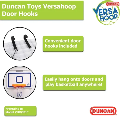 Vista 5 de Duncan Toys VersaHoop - Kit de aro XL de minibasket para uso en interior/exterior, aro de gran tamaño, pelota duradera, gancho de puerta, juego