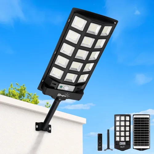 Farolas solares impermeables para exteriores, luces solares de estacionamiento con sensor de movimiento, encendido y apagado automático del
