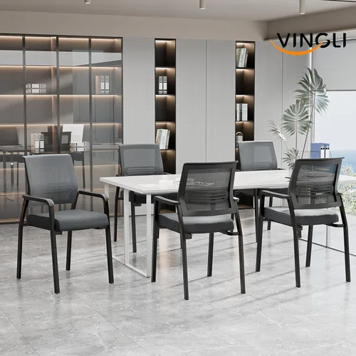 Vista 2 de VINGLI Modernas sillas apilables de gran tamaño para sala de espera de 350 libras; diseño ergonómico para oficina, invitados, sala de conferencias