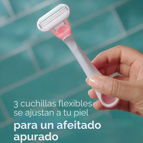 Vista 2 de Gillette Venus Maquinillas de afeitar desechables sensibles para mujeres con piel sensible, 6 unidades, ofrece un afeitado cercano con comodidad