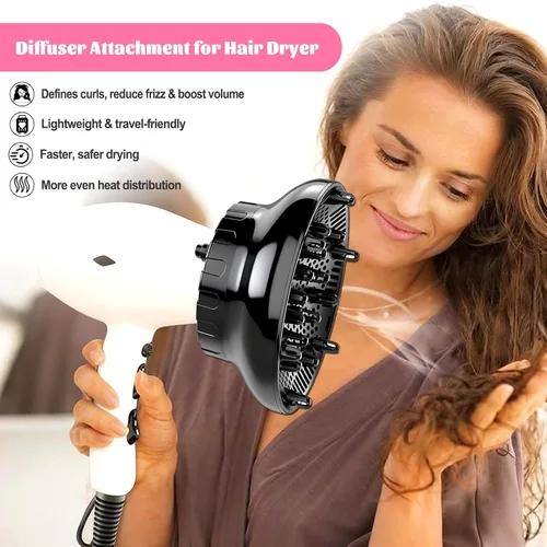 Vista 4 de Difusor universal de cabello para secadores de pelo de 1.4 a 3.1 pulgadas, accesorio difusor de secador de pelo, difusor profesional para cabello