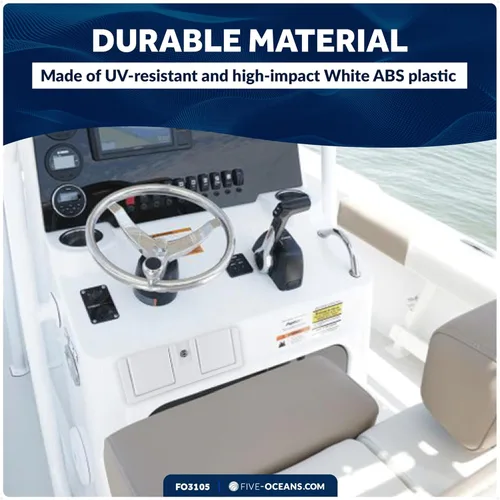 Vista 7 de Five Oceans Boat Glove Box, Lockable with 2 Keys, High-Impact and UV-Resistant White ABS Palstic