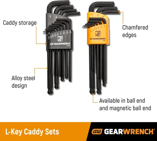 Vista 5 de GEARWRENCH Juego de llaves hexagonales SAE con extremo de bola larga de 13 piezas - 83524