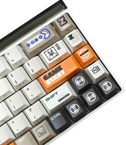 Vista 2 de daixiahu Keycap, moldeo por inyección PBT, 148 llaves, altura de la tapa de bola CSA, adecuado para 61-108 llaves (blanco + verde)