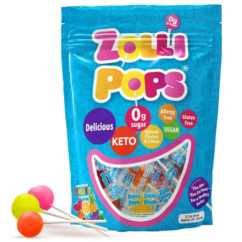 Vista 13 de Zollipops Clean Teeth Pops - Caramelos sin azúcar con xilitol, sin colorantes, caramelos libres de ceto y aptos para diabéticos, golosinas aprobadas