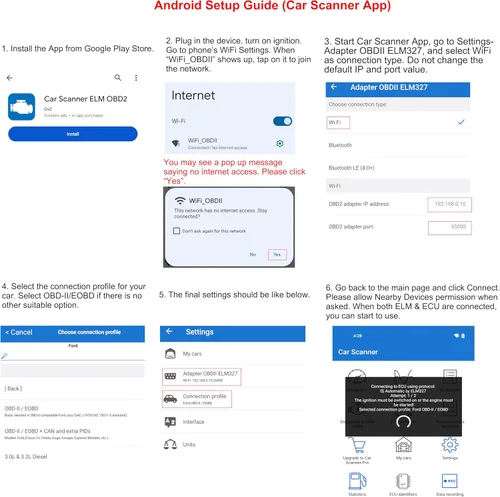 Vista 4 de Veepeak Mini WiFi OBD II escáner adaptador coche comprobar motor luz diagnóstico lector código herramienta de escaneo para iOS y Android negro