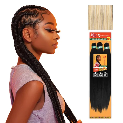 Vista 37 de Sensationnel X-Pression - Trenzas prestiradas, 3 unidades, 58 pulgadas, paquete de 1 unidad, 1B