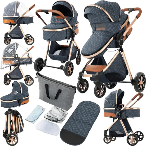 Vista 12 de Cochecito de bebé 2 en 1, cochecito convertible, cochecito estándar reversible, cochecito de bebé portátil, cochecito de bebé, cochecito plegable 2