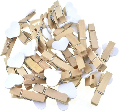 Vista 24 de HAHIYO Pinzas de madera marrón para ropa, mini Aviod Fall Apart de 1 pulgada de largo, paquete de 80 resortes fuertes, sin óxido, sin decoloración