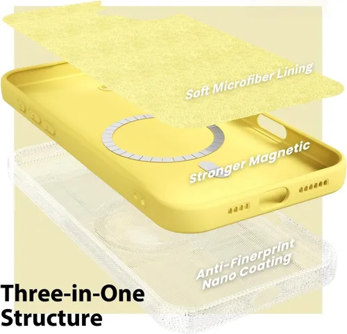 Vista 252 de oakxco Funda de silicona para iPhone 12 Pro Max, magnética, compatible con carga inalámbrica Magsafe, cubierta protectora de goma suave y delgada