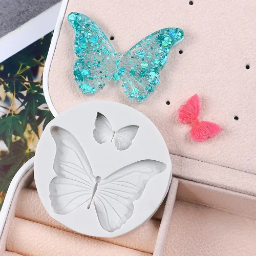 Vista 7 de 4 moldes de silicona de mariposa, mini molde de fondant de mariposa, lindo molde de resina epoxi para jabón, moldes de chocolate para decoración