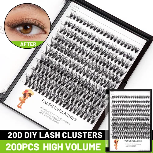 Vista 2 de BODERMINCER 20D 0.315-0.787 in a elegir 8-10-0.472-0.551 in MIX/14-16-0.709-0.787 in - Extensiones de pestañas postizas individuales mixtas