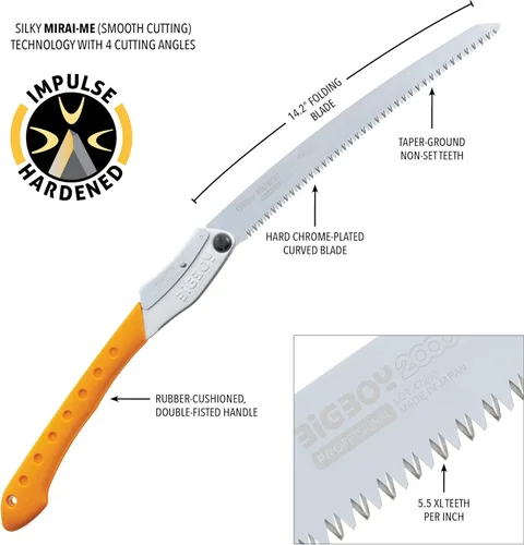 Vista 3 de Silky Professional BIGBOY 2000 Sierra plegable de 360 mm con dientes XL (356-36)