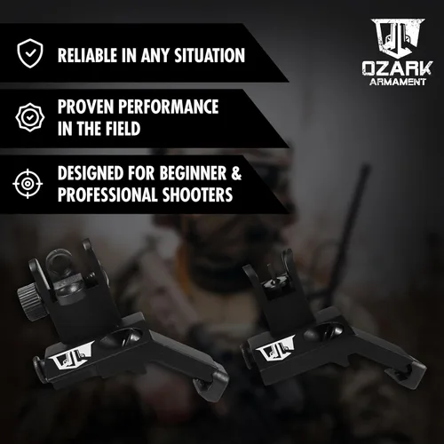 Vista 4 de 45 Degree Offset Iron Sights Canted Sights 45 Degree Iron Sights Works for Right & Left Hand Offset Iron Sights 45 Degree Backup Iron Sights