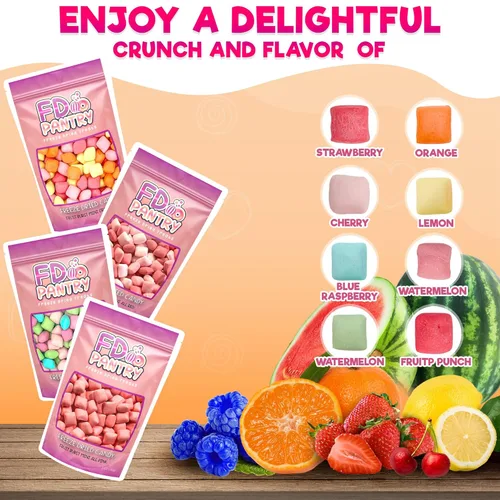 Vista 4 de Paquete variado de dulces liofilizados, Fruit Burst, 5 onzas (paquete de 4), Original, All Pinks, All Reds, Sour, combo surtido, bolsa de regalo