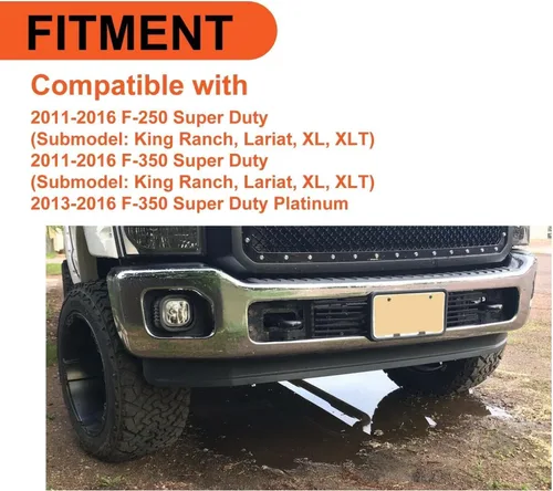 Vista 3 de ECOTRIC Deflector de cenefa de parachoques delantero inferior compatible con Ford F250 F350 2011-2016 Super Duty Air Dam Panel de repuesto