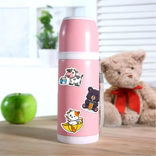 Vista 5 de 50 calcomanías de papas fritas de hamburguesa para niños, botellas de agua, calcomanías de vinilo para teléfono/computadora portátil/equipaje