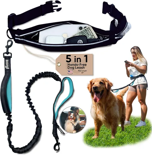 Vista 10 de Bond - Correa de correr para perros con manos libres con bolsa, correa manos libres para perros grandes, cinturón de correr para mascotas