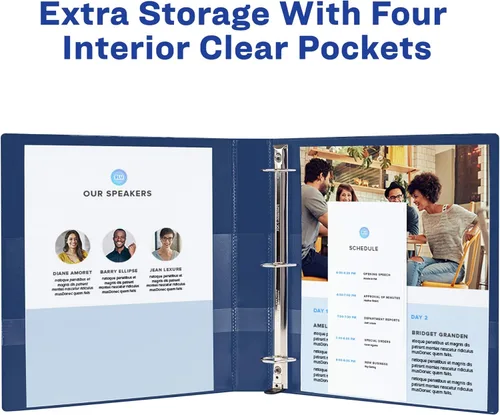 Vista 61 de Avery(R) Carpeta duradera de tapa transparente de 3 argollas inclinadas de 1 pulgadas, 1 carpeta azul claro (17295)