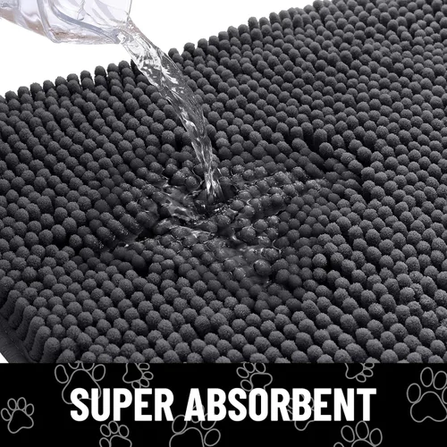 Vista 5 de Smiry Tapete para puerta de perro para patas fangosas, absorbente que atrapa la suciedad, antideslizante, de secado rápido, lavable, tapete