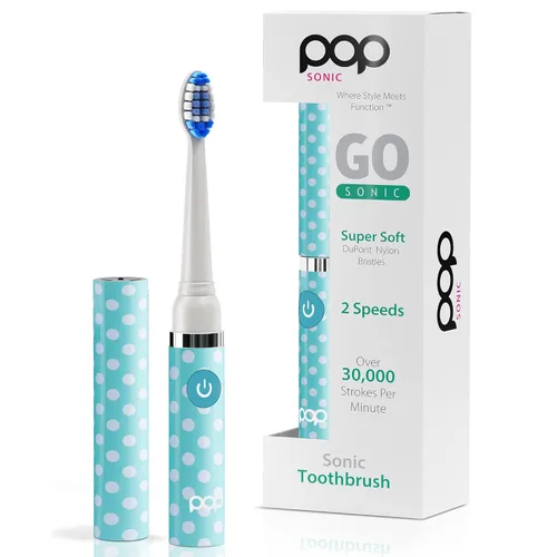 Vista 53 de Cepillo de dientes eléctrico Pop Sonic (puntos rojos) – Cepillos de dientes de viaje con batería AAA Cepillos de dientes eléctricos para niños