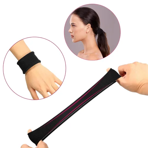 Vista 3 de EBOOT 20 piezas de gomas elásticas de algodón grandes para cabello, bandas para cola de caballo, cintas para la cabeza para cabello grueso, pesado