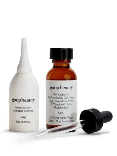 goop Beauty 20% Vitamina C + Suero de ácido hialurónico | Mejora el tono, la textura y la hidratación | Ácido L-ascórbico y ácido hialurónico | Sin