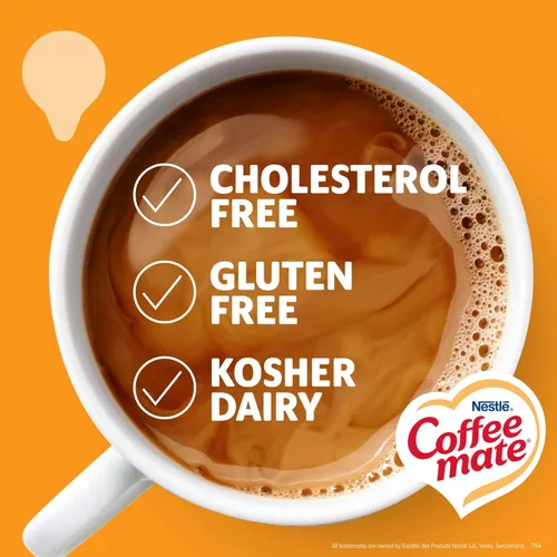 Vista 4 de Nestle Coffee mate Crema líquida para café en envases individuales, sabor a avellana, caja de 50