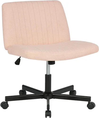 Vista 11 de FDW Silla cruzada con ruedas, escritorio de oficina con patas cruzadas, moderno, giratorio, altura ajustable, asiento ancho para computadora, cómoda