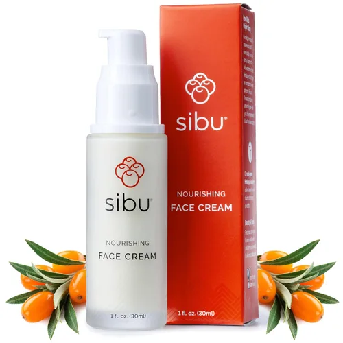 sibu Crema facial nutritiva de espino amarillo (1 onza), crema facial ligera e hidratante, increíble para pieles sensibles, brotes e irritación