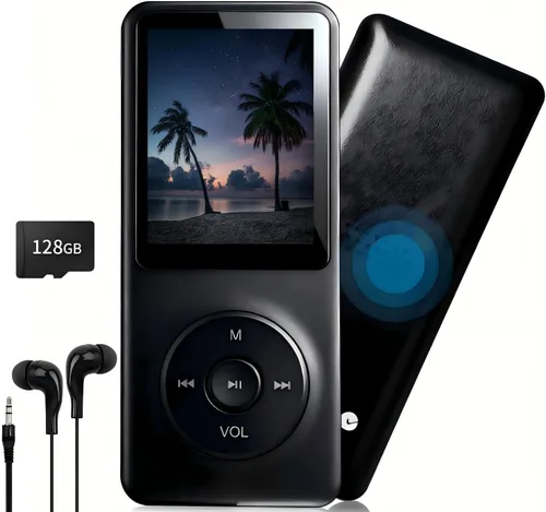 Reproductor de MP3 de 128 GB, con Bluetooth 5.2, reproductor de música con altavoz HD integrado, sonido de alta fidelidad, libro electrónico,
