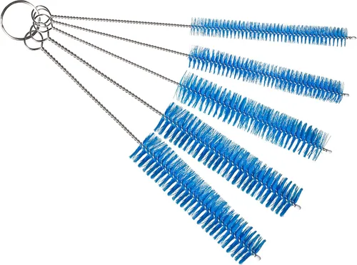 Vista 9 de Juego de cepillos de limpieza de tubos de 10 pulgadas, paquete de 5 cepillos pequeños de nailon extra largos con asas flexibles para botellas