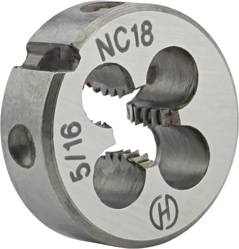 Vista 3 de 5/16 "-18 UNC HSS Tap And Die Set, 5/16 x 18 UNC Macho de rosca de máquina y UNS Rosca redonda Die mano derecha