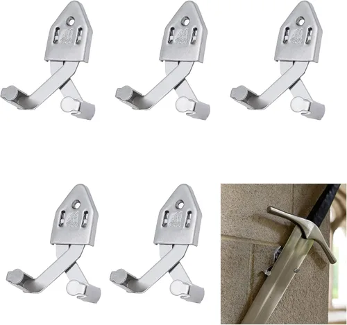 Vista 13 de Mythrojan Soporte de pared de metal de una sola espada, colgador vertical de 3 pulgadas, estante de pared multifuncional ajustable para espada