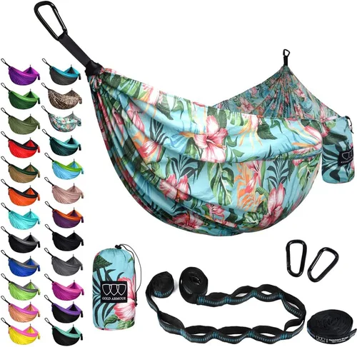 Vista 25 de Gold Armour Hamaca de camping – Hamaca doble XL, hamaca portátil, accesorios de camping, equipo para exteriores e interiores con correas de árbol