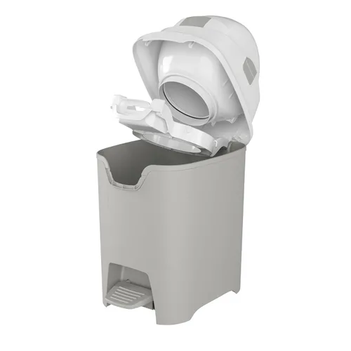Vista 6 de Foundations Mini cubo de pañales manos libres con tapa hermética, eliminador de pañales duradero e inodoro, gran capacidad, capacidad para hasta 30