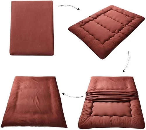 Vista 460 de Colchón futón japonés de piso gris constelación, de piso tatami, portátil, para acampar, para niños, sofá cama plegable enrollable con protector