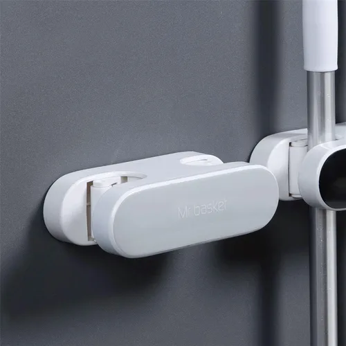 Vista 5 de Soporte para trapeador y escoba, soporte para colgar escobas y recogedores, soporte de pared, impermeable, resistente, agarre autoadhesivo, sin
