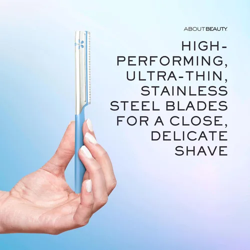 Vista 6 de About Face Pro-Premium - 3 afeitadoras de belleza para depilación, ideales para afeitar, exfoliar, dermaplanear y dar forma a las cejas, de acero