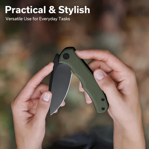Vista 3 de CIVIVI Mini Praxis Folding Pocket Knife, 2.98" D2 Steel Blade G10 Handle Small EDC Knife with Pocket Clip for Men Women, Sharp Camping Survival