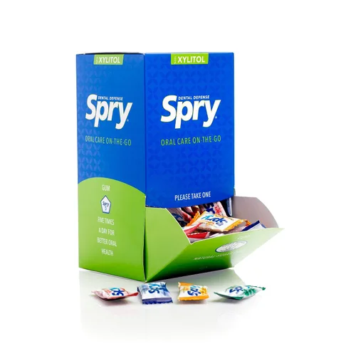 Spry Natural Xylitol Chicle 400 piezas - 2 piezas/paquete | Aspartame-Free, Sugar-Free, Vegan, Non-GMO, Gluten-Free for Cavities, Bad Breath