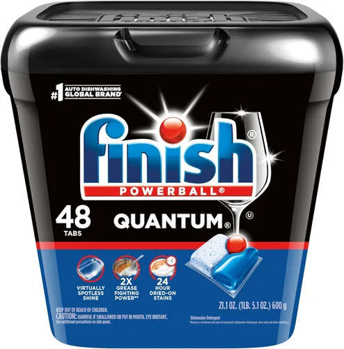 Vista 12 de Finish Quantum Cápsulas para Lavavajillas, Detergente Jabón para Lavavajillas Sin Pre-Enjuague Remueve Manchas y Grasa Secas de 24 Horas, Dejando un